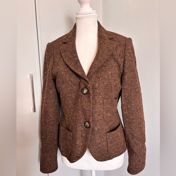 Women's Vintage Brown Sunny Choi Tweed Blazer Made in Canada - Picture 4 of 11
